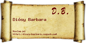 Diósy Barbara névjegykártya